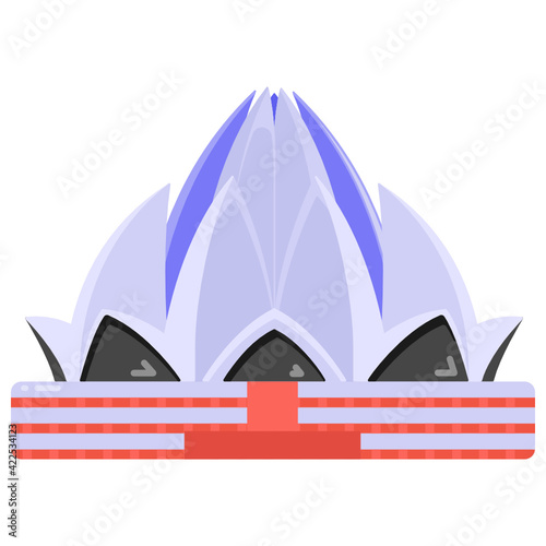 
Lotus temple in flat design editable vector 

