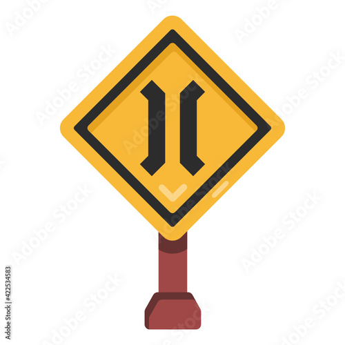  A two way road, flat icon download