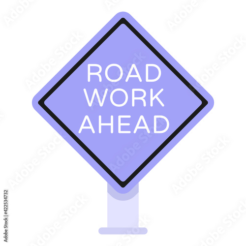 
Download road work ahead in flat premium vector 

