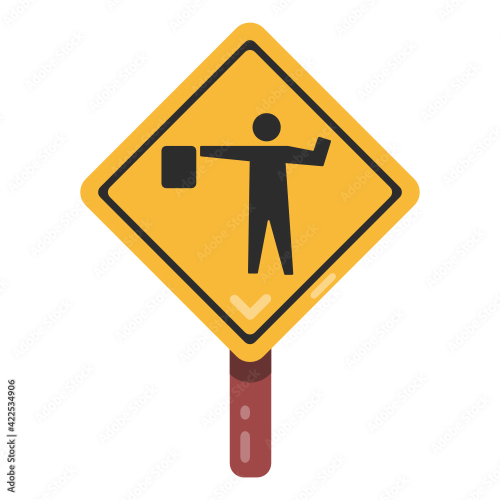 A traffic warden signage in modern flat design
A traffic warden signage in modern flat design