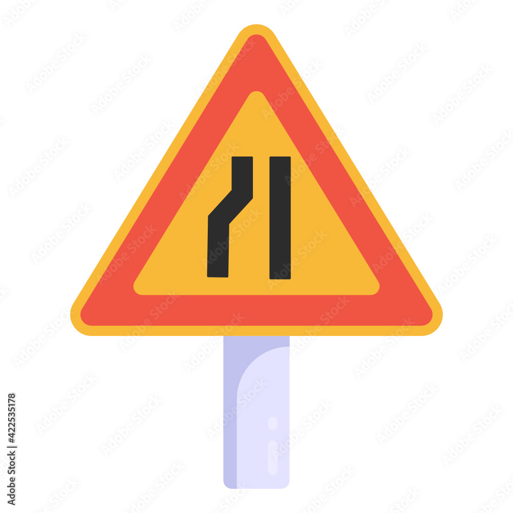 A road right turn ahead icon with three multiple directions, flat design
A road right turn ahead icon with three multiple directions, flat design