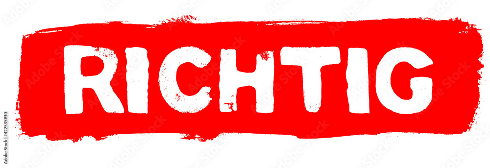 Roter grunge Banner zeigt: Richtig Roter grunge Banner zeigt: Richtig