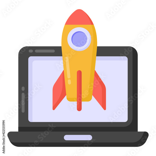 
A startup icon in modern flat style 

