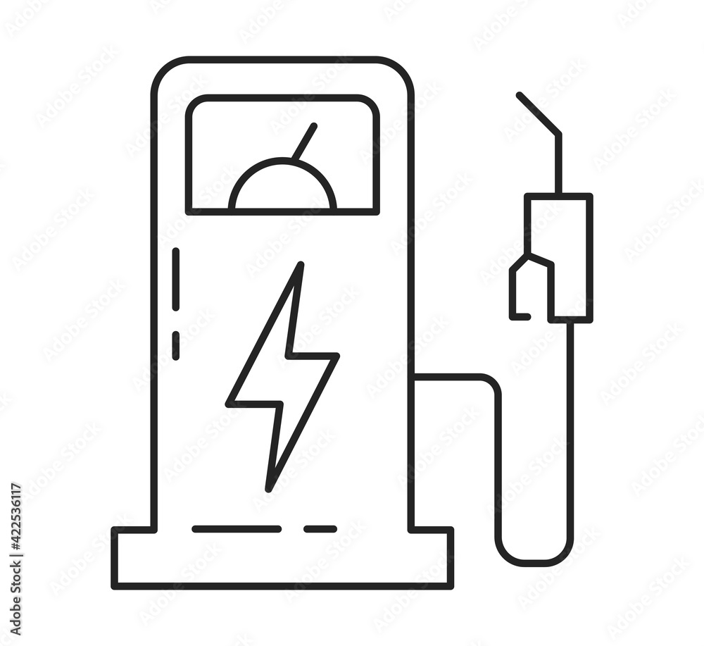 Green Eco Electric Fuel Pump Vector Icon Green Eco Electric Fuel Pump Vector Icon