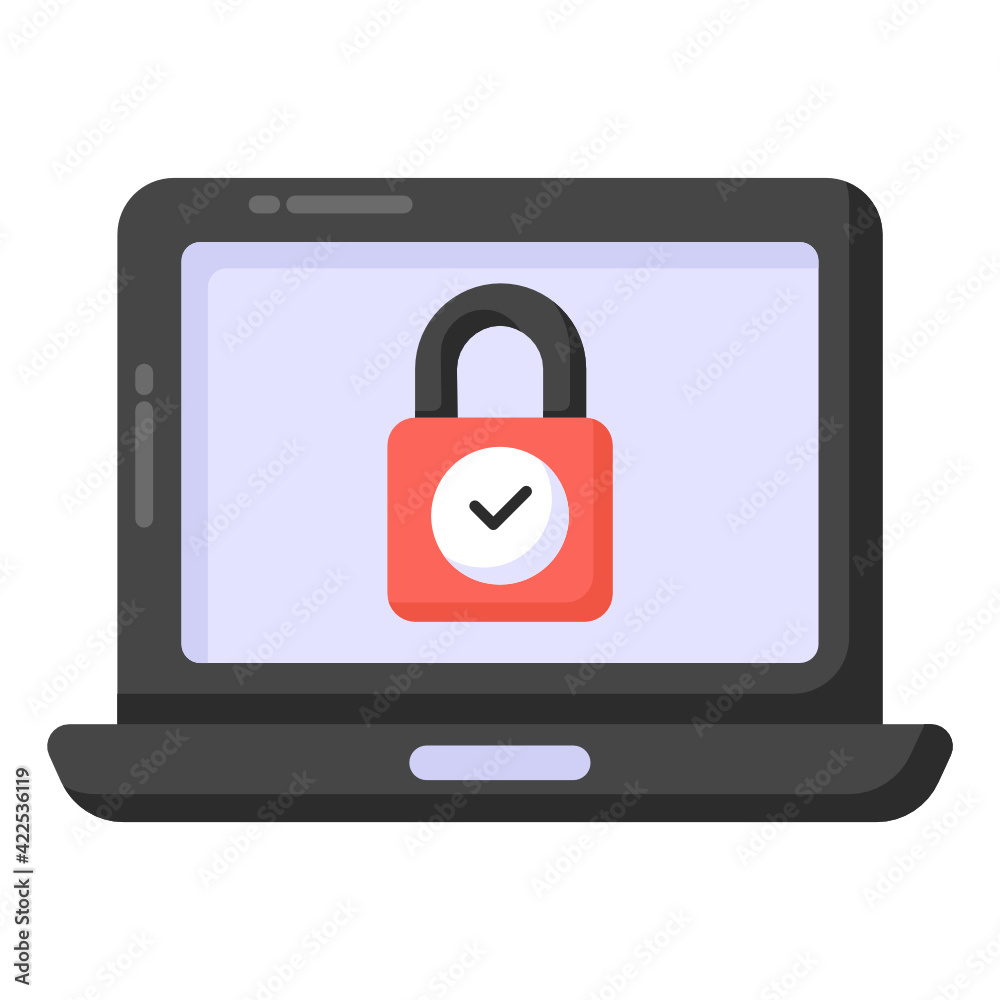 Icon of verified security in flat design
Icon of verified security in flat design