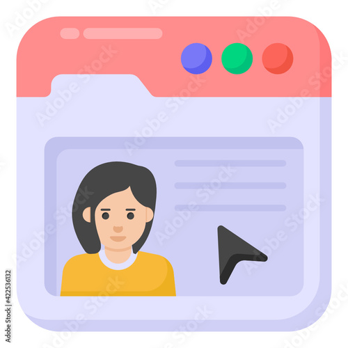 
Web recession icon in flat design 

