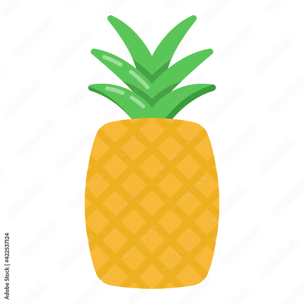 Healthy and tropical plant pineapple in flat style icon
Healthy and tropical plant pineapple in flat style icon