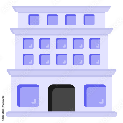 
A charming architecture flat icon design of hotel, paid lodging for a short time span

