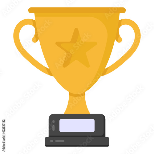 
Star trophy design created in editable flat design, reward for success 

