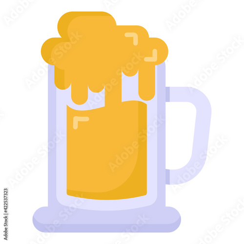 
Glass with orange slice denoting flat icon of orange juice 

