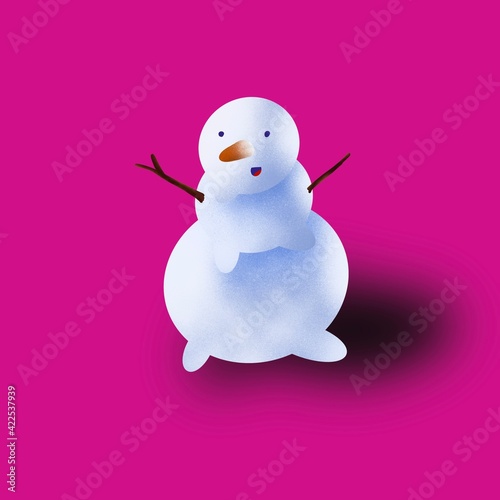 snowman with a broom