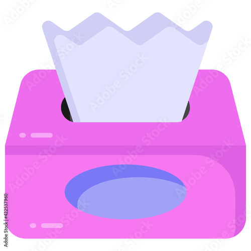 
A flat trendy style icon of tissue box, 

