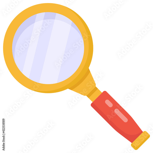 
Magnifier in flat editable vector design, searching tool 

