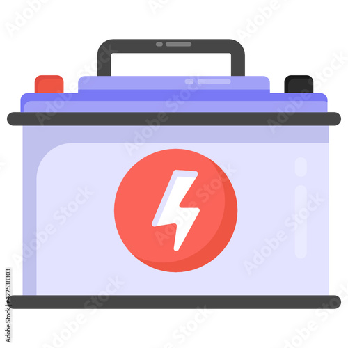 
A flat trendy and editable vector design of rechargeable battery 

