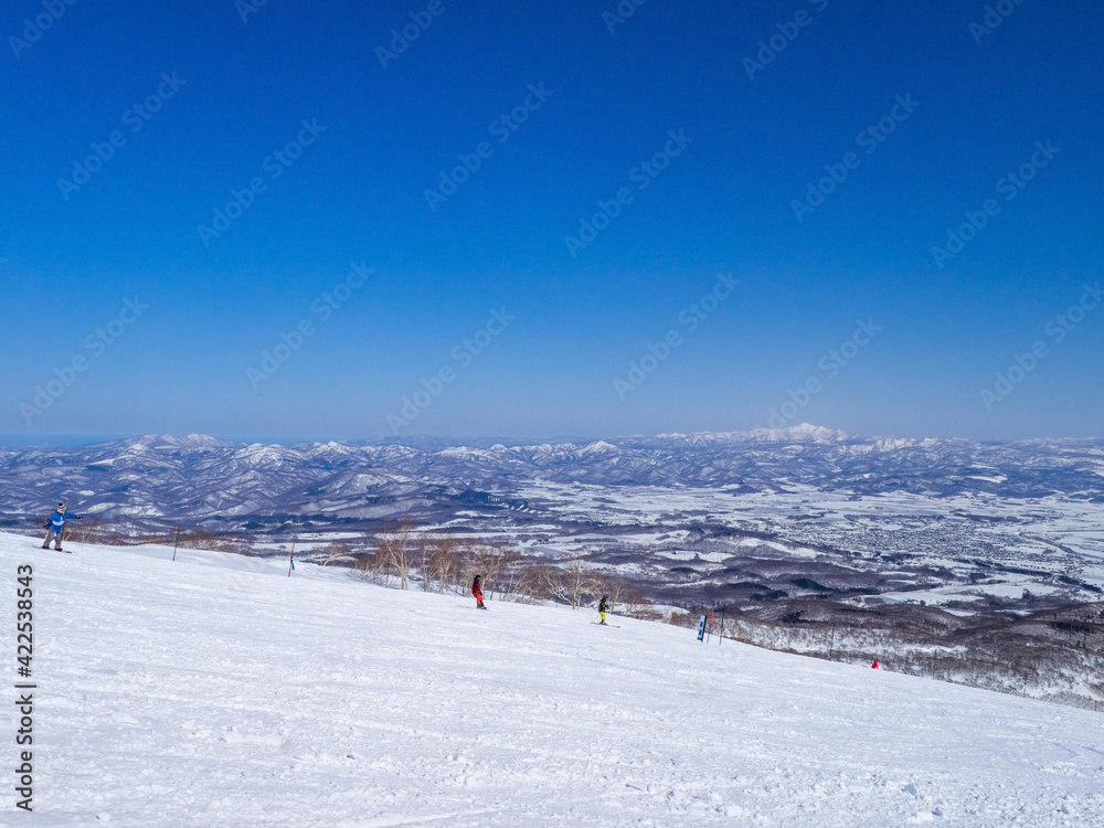 View from ski resort on a clear day in early spring (Niseko Mt.Resort Grand Hirafu, Hokkaido, Japan) View from ski resort on a clear day in early spring (Niseko Mt.Resort Grand Hirafu, Hokkaido, Japan)
