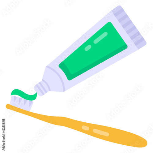 
Toothpaste in flat trendy editable vector design 

