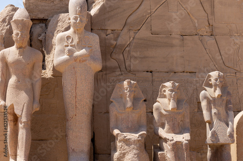 Statue of pharaoh at temple of karnak in Luxor, old Egypt photo