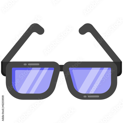 
A flat trendy style icon of glasses 

