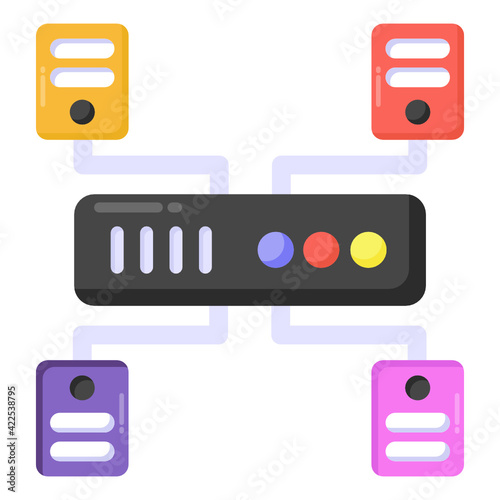 
A flat icon of data structure 

