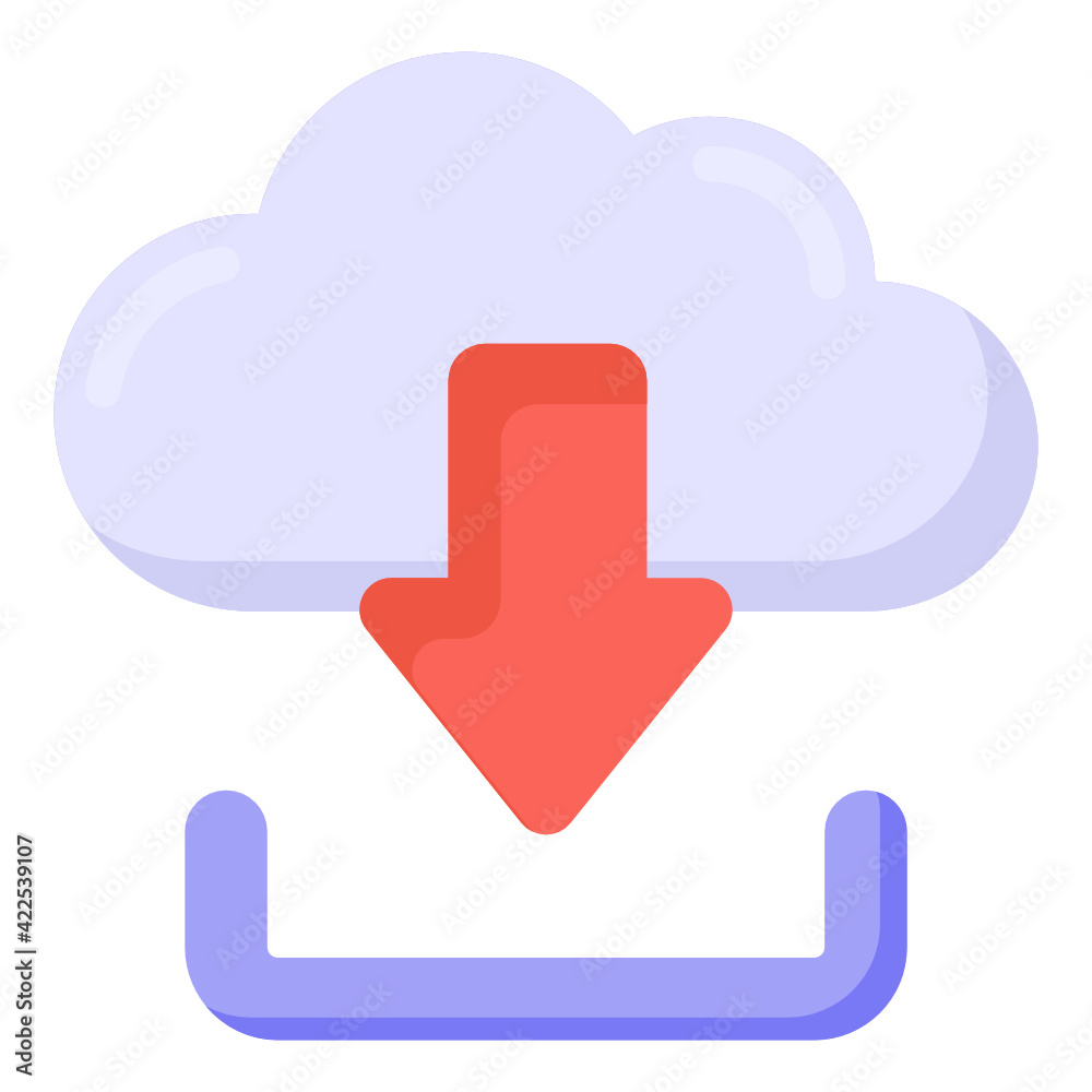 
A flat design of cloud data transfer, editable icon

