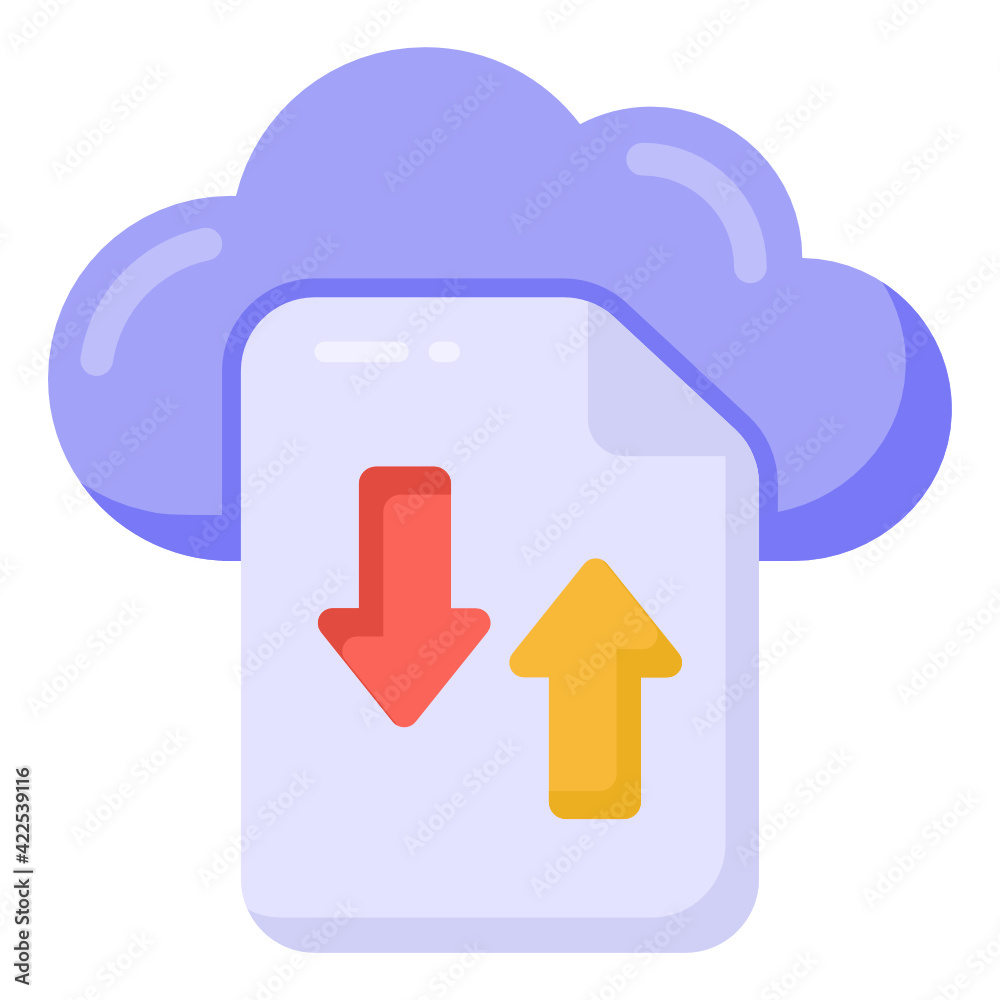 A flat design of cloud data transfer, editable icon
A flat design of cloud data transfer, editable icon