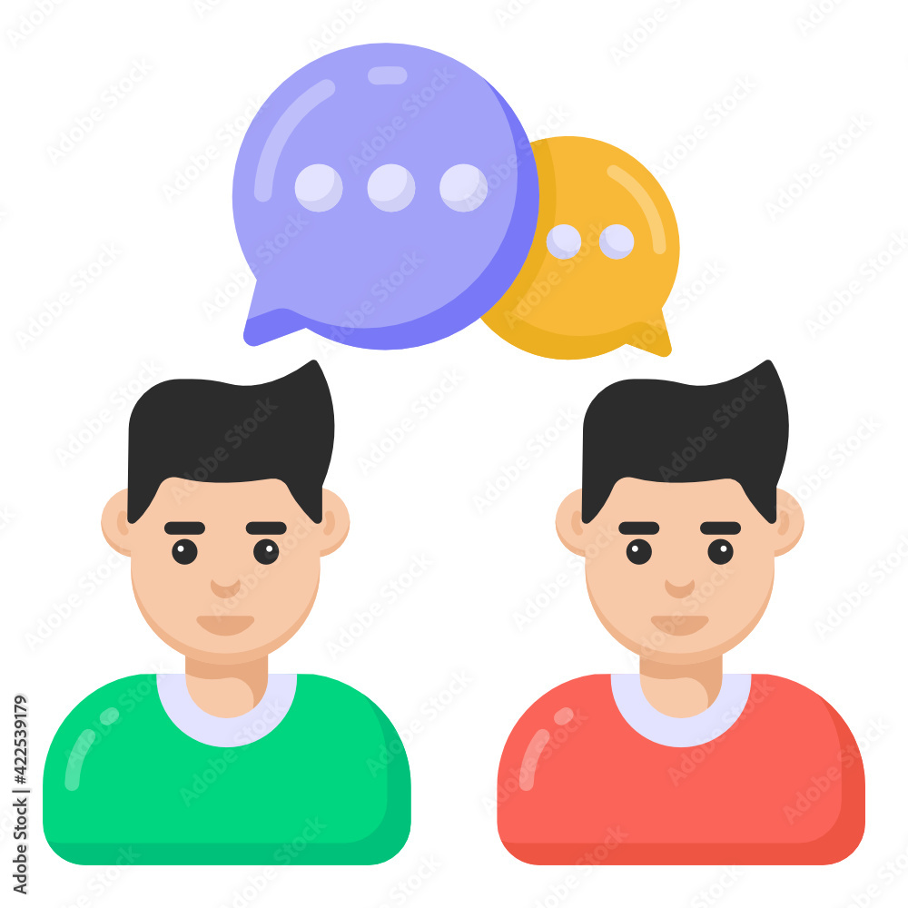 People with chat bubbles, discussion icon.
People with chat bubbles, discussion icon.
