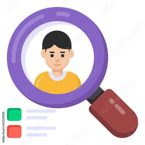 
Icon of search candidate in flat design 

