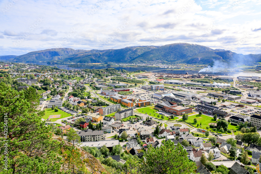 View of Namsos city Trøndelag county,Norway,scandinavia,Europe	
