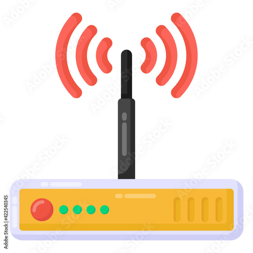 
Internet service, wireless wifi router in flat vector 

