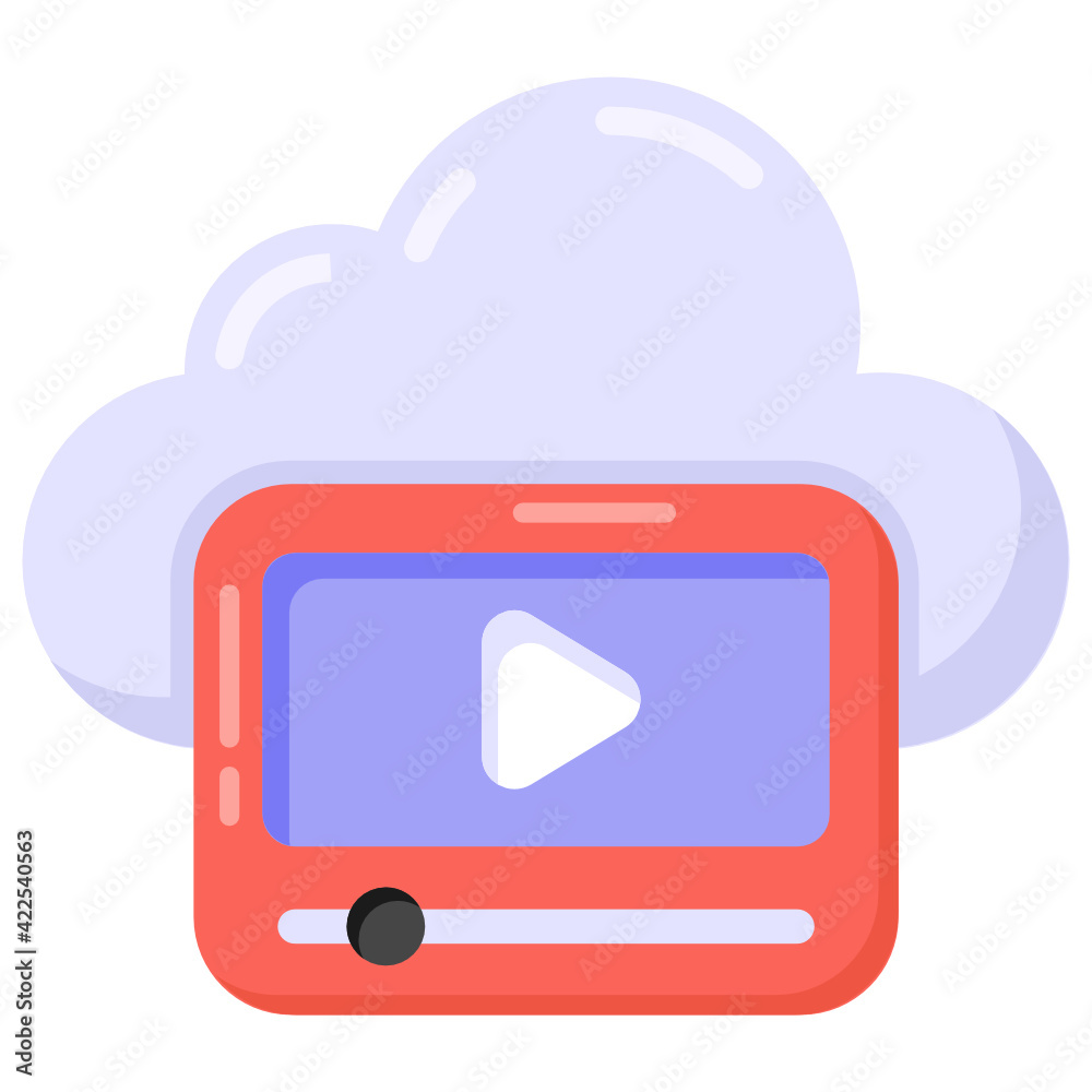An icon of cloud video in flat design
An icon of cloud video in flat design