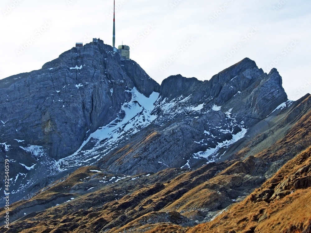 Säntis (Saentis or Santis) the highest peak of the Swiss Alpine