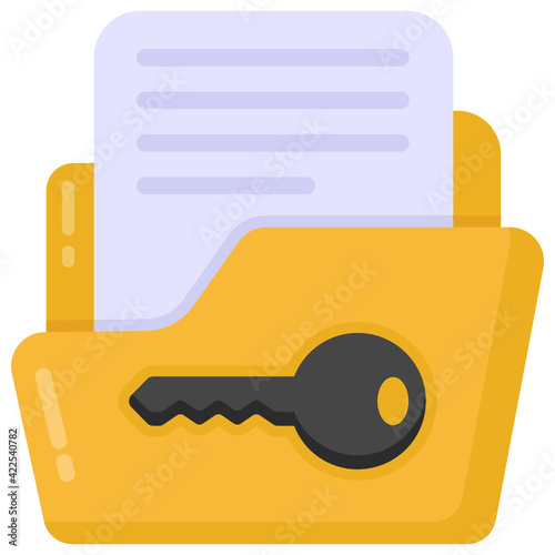 
A file share flat icon, editable design 

