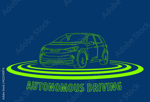 autonomous driving by a modern driverless car 