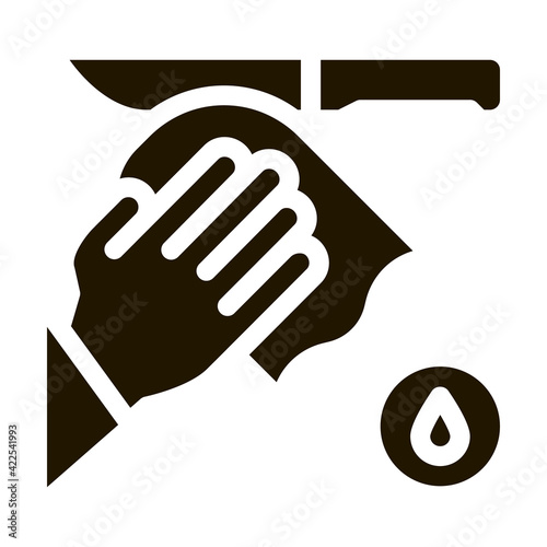 Knife Cleaning Icon Vector Glyph Illustration