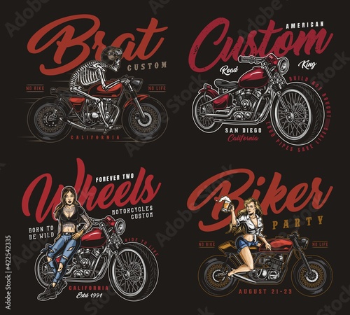 Motorcycle vintage prints