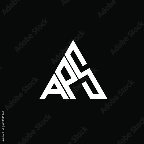 A P S letter logo creative design on black color background. APS icon