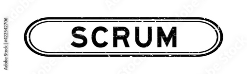 Grunge black scrum word rubber seal stamp on white background