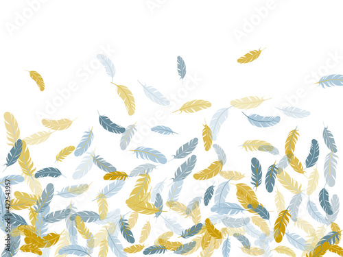 Falling feather elements soft vector design.