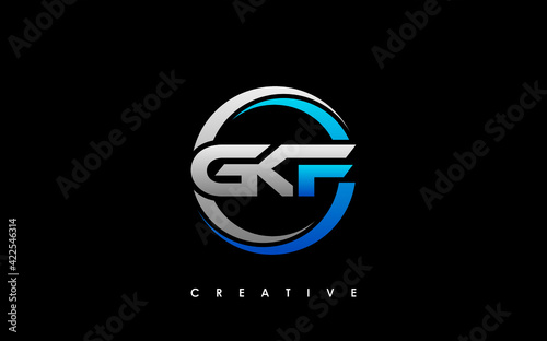 GKF Letter Initial Logo Design Template Vector Illustration