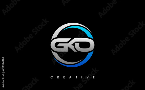 GKO Letter Initial Logo Design Template Vector Illustration
