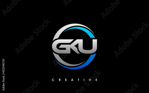 GKU Letter Initial Logo Design Template Vector Illustration