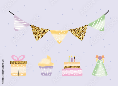 five birthday icons