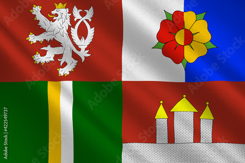 Flag of South Bohemia Region in Czech Republic photo