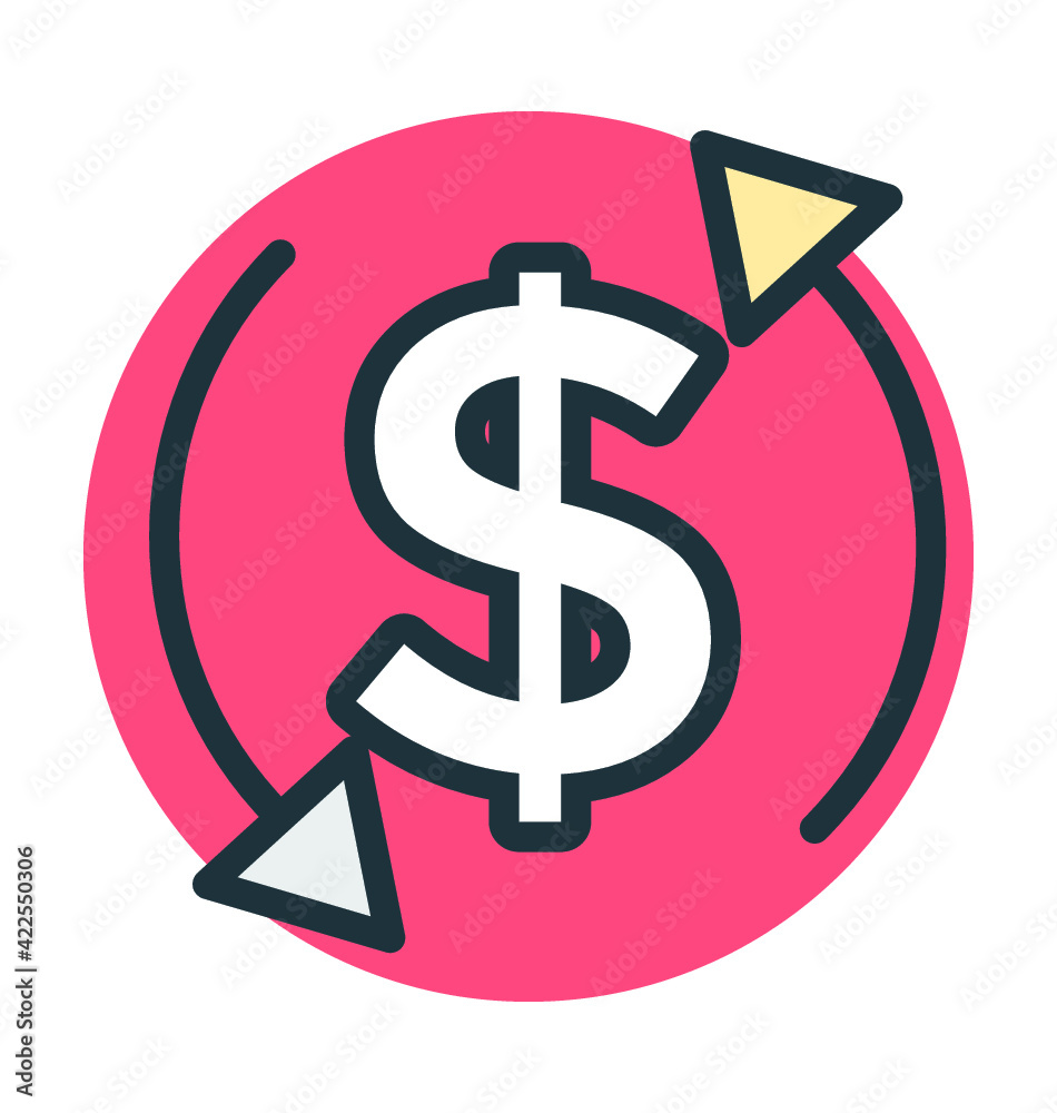 Dollar Valuation Vector Icon Dollar Valuation Vector Icon