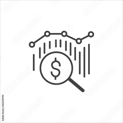 Simple financial analysis related line vector icon Includes icons such as Gainers and Losers, Portfolio Analysis, Financial Reports, and more.