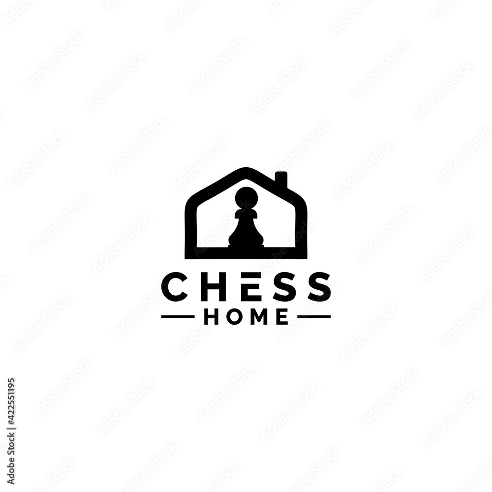 Chess Home Logo Design Vector Chess Home Logo Design Vector