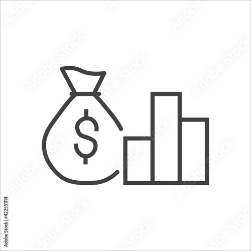 Simple financial analysis related line vector icon Includes icons such as Gainers and Losers, Portfolio Analysis, Financial Reports, and more.