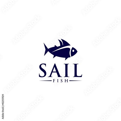 Sail Fish Logo Design Vector