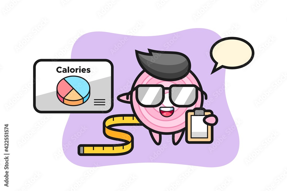 Illustration of onion rings mascot as a dietitian