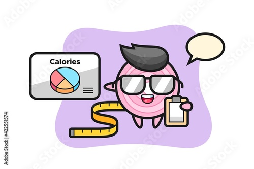 Illustration of onion rings mascot as a dietitian